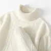Cardigã com Gola Alta Masculino Outono e Inverno Pulôver Lã Pura Tricô Jacquard Camisa de Base Jacquard Retrô Suéter de Caxemira