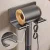 Novo Suporte de Parede para Secador de Cabelo, Suporte de Gancho de Parede para Secador de Cabelo de Banheiro Sem Furar
