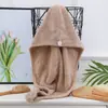 Touca de secagem de cabelo lisa de veludo coral, feminina, absorvente, de secagem rápida, para cabelos longos, toalha absorvente, lenço de cabeça, TikTok Net, touca de banho vermelha do mesmo estilo