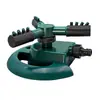 Irrigador de Viveiro de Jardim em Forma de Disco Verde Escuro Aspersor Rotativo de 360 Graus Aspersor Automático para Gramado Aspersor com Cabeça de Três Pontas
