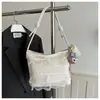 Borde de Encaje Moda Simple 2026 Nuevo Gran Capacidad de Moda Verano Color Sólido Hombro Único Axila Bolso Tote