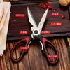 Tijeras Yangjiang al por mayor, Tijeras de cocina alemanas, Tijeras de acero inoxidable con diseño de panda, Tijeras para refrigerador domésticas, Tijeras potentes para huesos de pollo