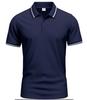 2026 Nueva Moda Camisa de Botones Transfronteriza Moda Masculina Europea y Americana Corte Ajustado Camiseta Polo de Bloques de Color para Hombre