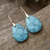 Pendientes colgantes de cristal rosa de piedra natural de alta calidad, nuevos y sencillos, transfronterizos, joyería popular europea y americana, venta al por mayor