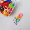 Chaveiro de Contas Tira de Silicone Corda de Couro Pingente Acessórios de Metal Argola de Aço Fivela de Porta Anel de Cartão Pequeno