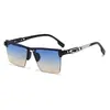 Óculos de Sol Aro Livre com Pedras de Diamante para Mulheres Moda High-End Lentes Cortadas Estilo Individual Tendência