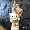 Pingente de Pelúcia de Gato Desenho Animado Fofo para Mochilas de Estudantes, Chaveiro Feminino