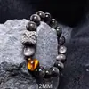 Pulseira de Obsidiana Prateada Natural Tendência Nacional Masculina e Feminina Casal Wen Play Pulseira de Obsidiana Joias de Obsidiana Dourada