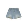 Shuangtian 25 Años Nuevo Verano Tallas Grandes Ropa para Mujer para Chicas Gordas Versátil Retro Shorts de Mezclilla Rasgados Yc208