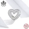 Evelle Joker Zirconia Brillante Cuentas de Amor Plata de Ley S925 Cuentas para Joyería DIY con Forma de Corazón Accesorios al por Mayor para Mujeres