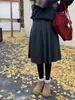 Falda midi plisada de punto de lana para mujer, nueva colección otoño/invierno 2026, de cintura alta, adelgazante, versátil, estilo línea A, moderna