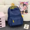 Mochila gris claro texturizada con bordado de letras, con un estilo moderno americano, adecuada para estudiantes de primaria, estudiantes de secundaria mujeres y mochilas pequeñas para salidas