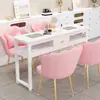 Mesa de Manicura de Doble Capa Dedicada para Salón de Uñas, Juego de Mesa y Silla Simple de Estilo Japonés Individual/Doble, Escritorio Económico para Oficina de Belleza de Uso Doméstico