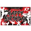 Decorações de aniversário de Taekwondo transfronteiriças, incluindo faixas, painel de fundo para festa de aniversário com tema de artes marciais e toppers para bolo de aniversário.