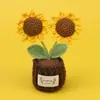 Novo Produto Acabado Transfronteiriço Girassol Feito à Mão em Crochê Lã Tricô Presente para Professores no Dia do Professor Girassol em Vaso
