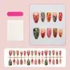 30 Piezas de Uñas Postizas de Lunares de Colores con Forma de Almendra, Arte de Uñas Aplicado a Mano Pura, Uñas Postizas de Alta Gama, Longitud Mediana para Mujeres