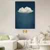 Pintura Decorativa Nube Estilo Francés Color Crema para Sala de Estar, Arte de Pared Minimalista Personalizado para Fondo de Sofá, Pintura de Pie para Nicho de Hotel