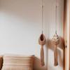 Tapiz Escandinavo Tejido a Mano Cesta de Flores de Piña de Aire Bolsillo de Malla Habitación B&B Dormitorio Decoración de Flores Secas Colgante de Pared Decoración de Pared