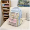 Mochila Estilo Coreano Estilo Ins Mochila Escolar para Niña Linda Estilo Dulce de Aspecto Elevado Estudiantes de Primaria y Secundaria Grados 3-6 Mochila de Color Contrastante