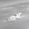 Pendientes de botón de plata de ley 925 estilo coreano, simples de margarita, para estudiantes, versátiles, no alérgicos, para mujer