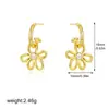 Aretes de Flor de Perla Calada en Oro de 18 Quilates Estilo Ins Diseño de Nicho Versátiles Aretes de Flor Removibles