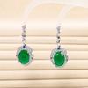 Pendientes largos de lujo con forma de gota de agua verde, ligeros y modernos, para mujer, con aguja de plata s925, elegantes y combinables.