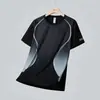 Exclusivo transfronterizo para verano camiseta deportiva de manga corta transpirable de seda helada para hombre secado rápido para exteriores correr fitness holgada media