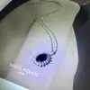 Collar Real de Zafiro Princesa Diana para Mujer Cadena de Clavícula de Tesoro de Color Elegante y Lujoso Colgante Ovalado Temperamento Noble