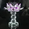 Portavelas Alto de Cristal Base de Lámpara de Mantequilla Decoración para Bodas y Hogar Artesanía de Vidrio