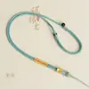 Cordón para Collar DIY con Mantra de Seis Caracteres, Amuleto de Buda Dorado Tejido a Mano, Colgante de Jade de Cera de Abeja, Cordón para Colgar en el Cuello, Unisex