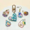 Colgante de aleación de zinc con goteo dorado estilo pintura al óleo en forma de corazón 3D Flor de rosa perlada Libélula Accesorios para pendientes DIY