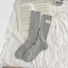 Calcetines de Otoño e Invierno para Mujer, Calcetines Finos de Verano para Pantorrilla, Calcetines de Media Pantorrilla con Etiqueta de Tela de Borde de Burbuja Dulce, Calcetines Holgados Transpirables con Borde Enrollado