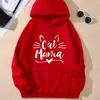 Sudadera con Orejas de Gato Lindas y Estampado de Letras, Sudadera Casual con Cordón y Bolsillo Canguro,