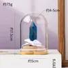 Columna de Cristal Natural Transfronteriza Flor Eterna Adorno de Tapa de Vidrio Prisma Hexagonal de Cristal Hecho a Mano DIY Flor Seca Regalo Creativo