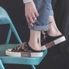 Sapatos de Lona Sem Salto de Meio Reboque com Cabeça de Urso dos anos 1970 para Mulheres Novo Estilo Slip-on Sapatos Preguiçosos 2024 Primavera