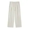 Pantalones casuales de lino para hombre de marca de tendencia transfronteriza, estilo nuevo de otoño, corte holgado, con caída, cintura elástica con cordón, pantalones largos