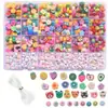 Venta transfronteriza de set de 24 compartimentos de cuentas de arcilla blanda para pulseras, collares y accesorios DIY para niños, directo del fabricante
