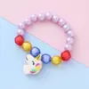 Nova pulseira infantil Europa e Estados Unidos transfronteiriça pérola de imitação pulseira de unicórnio de desenho animado joias para meninas fábrica atacado direto