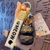 LLavero de madera con diseño de dibujos animados auténticos, con forma de viento, Meow Meow, de la familia, bonito y creativo llavero, colgante para mochila escolar, pequeño regalo al por mayor