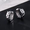 SHIAI Plata de Ley 925 Plata Lisa Brillante Flor de Coche Cola de Oreja Hebilla de Oreja Clavo de Hueso de Oreja Todo-partido Moda Diaria Necesaria para Hombres y Mujeres