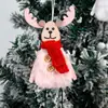 Rena de Pelúcia de Natal Pingente de Madeira Festa de Natal Decoração de Casa Ornamento Pendurado Árvore de Natal Arranjo DIY Pingente