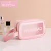 Bolsa de maquiagem moderna e estilosa, transparente de PVC à prova d'água, grande capacidade, conveniente, bolsa de armazenamento de alta qualidade, bolsa de mão personalizável