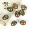 Cuentas Populares de Piedra Natural con Forma de Huevo Transfronterizas Accesorios para Hacer Joyería DIY Materiales al por Mayor