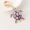 Llavero Creativo Lindo de Tortuga Pequeña con Diamantes para Coche Transfronterizo Europeo y Americano Serie Marina Colgante de Tortuga Regalo para Parejas
