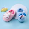 Pantuflas de Algodón Milli de Ciervo Pequeño Rellenas Lindo Oso de Dibujos Animados Piso Hogar Interior Antideslizantes Pantuflas Peludas de Una Línea para Mujer