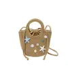 Bolsa de palha trançada estilo francês para mulheres, nova bolsa de ombro trançada de verão, bolsa de praia fashion e estilosa para férias, bolsa de mão e bolsa transversal