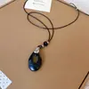 Colar de resina com zircônia em formato de coração, flor, estrela, geométrico estilo coreano, corrente para suéter de luxo leve, acessório moderno e elegante