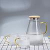 Botella de agua fría de vidrio grueso resistente a altas temperaturas con patrón martillado, resistente al calor, a prueba de explosiones, de gran capacidad, multiusos, jarra para jugo, juego de vasos de agua