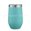 Copo de Ovo Doméstico Transfronteiriço Aço Inoxidável 304 Formato U Barriga Grande Taça de Vinho Tinto 16oz Copo de Casca de Ovo Copo Isolado de Plástico Spray Copo de Água
