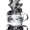 Taza Redonda de Vidrio Transparente Resistente al Calor de Vidrio de Borosilicato Alto con Asa, Taza para Desayuno de Leche de Avena, Taza para Jugos